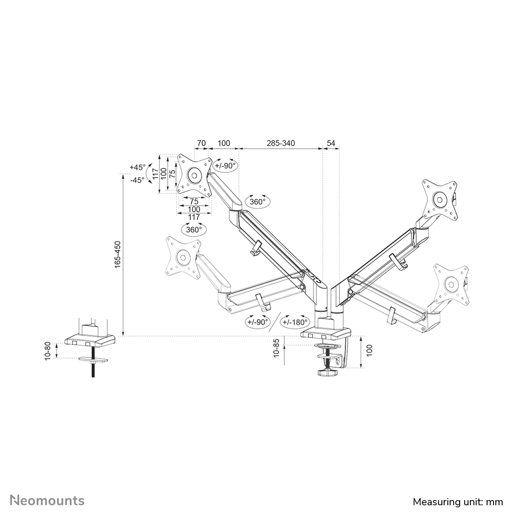 Neomounts by Newstar monitor arm desk mount